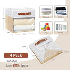 HNZIGE Fabirc Storage Cube Bins 13x13x15 Storage Cube Bins, 4 Pack Foldable - Image 2