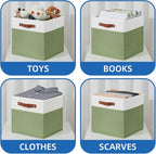 Temary 13 Inch Cube Storage Bin 4 Pack Fabric Storage Cubes Fabric Storage Bin - Image 4