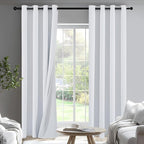 PONY DANCE White Total Blackout Curtains 84 inch Length 2 Panels Set, 100% by PONYDANCE