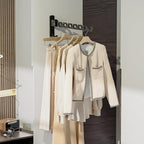 Dr.DJ Wall Mount Coat Hanger Holder Black Clothes Drying Organizer Rack Garment - Image 5