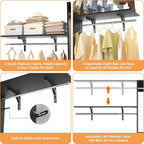 8FT Closet System with Shelves, Wall Mount Bedroom Wardrobe Walk-in Closet - Image 6