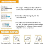 KURUI Wall Anchors Kit for Hanging Wall Art Decor, 135 Screws and 135 Drywall - Image 8
