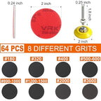 64 PCS 2 Inch Sanding Disc Pad, Hook and Loop Sanding Pads 180 to 3000 Wet Dry - Image 2