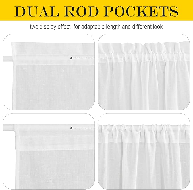 NICETOWN Sheer Curtains for French Door, Light Filtering Rod Pocket Door - Image 2