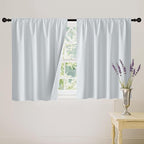 RYB HOME 100% Blackout White Short Curtains, Thermal Insulated Total Room by RYBHOME