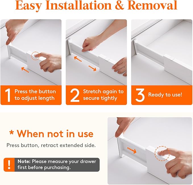 Lifewit 10 Pack Drawer Dividers 4" High, 11-17" Adjustable Dresser Drawer - Image 5