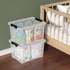 Set of 4 34 L Stackable Plastic Storage Bins - Image 5