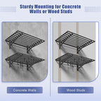 2-Pack 2x3ft Garage Shelving Wall Mounted, 400LB Capacity - Image 7