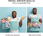 Wool Dryer Balls Organic Felt 6 Pack Laundry Fabric Softener, Extra Large - Image 7