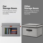 Large Storage Bins with Lids, Stackable&Collapsible Closet Storage Bins - Image 6