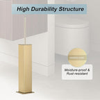 Gold Toilet Brush with Holder 304 Stainless Steel Toilet Bowl Brush, Square - Image 2