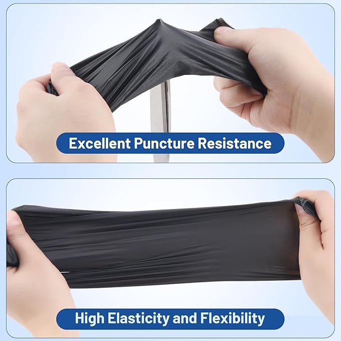 JMU Nitrile Exam Gloves Large Bulk, 3.5Mil Black Disposable Gloves Latex Free - Image 3