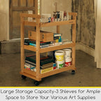 MEEDEN Art Cart Storage Organizer, 3-Tier Rolling Utility Studio Taboret - Image 5