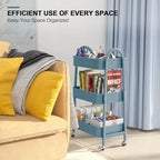 3 Tier Utility Rolling Cart, EAGMAK Metal Storage Cart - Image 7