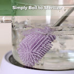 haakaa Cleaning Brush Silicone Bottle Brush Double-Ended Soft Silicone Bristles - Image 7