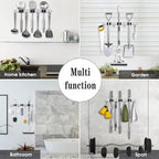 3 Racks and 4 Hooks Broom and Mop Holder Wall Mounted Garage Organizer Storage - Image 7