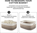 Large Storage Basket for Organizing, Woven Rope Basket for Shelves, Closet - Image 8