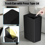 TIPGO Bathroom Trash Can with Lid, 10 Liter/ 2.6 Gallon Slim Garbage Can - Image 4