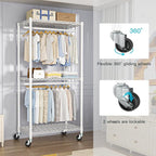 FUTASSI P1 Medium Heavy-Duty Portable Closet, Metal Rolling Clothing Rack - Image 4