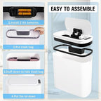 Cesun Motion Sensor Trash Can, 5 Gallon Automatic Bathroom Garbage Can - Image 6