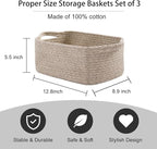 OIAHOMY Cotton Rope Baskets, Woven Baskets - Image 3