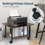 Printer Stand with Storage Under Desk Shelf, Desktop Printer Stand Organizer - Image 3