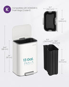 SONGMICS Kitchen Trash Can, 13-Gallon Garbage Can - Image 5