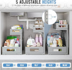 2-Pack Under Sink Storage Organizer, Large 2-Tier Elegant Mesh Pull Out Shelf - Image 5