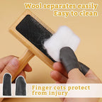 2 Pcs Large Wooden Wool Carders, Needle Felting Carding Brushes Tools - Image 5