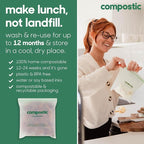 Compostic Home Compostable Resealable Snack Bags, Microwave & Freezer Safe - Image 5