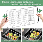Dish Drainer Rack in Sink Adjustable, Expandable 304 Stainless Steel Metal Dish - Image 6