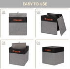 HNZIGE Storage Baskets for Organizing, Square Fabric Storage Cubes Bins 13 x 13 - Image 7