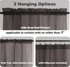 Chyhomenyc Sheer Valances for Windows 2 Pieces, 42Wx14L Inches Brown Small - Image 6