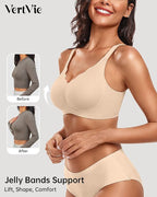 Vertvie Womens Seamless Bras No Underwire Supportive Wireless Push Up Full - Image 2