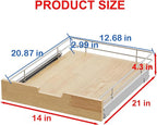 Pull Out Cabinet Organizer, Heavy-Duty Slide Out Shelf, Wood And Wire Basket - Image 2