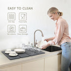 Small Stone Dish Drying Mat for Kitchen Counter, HQAUT 16"×12" Collapsible - Image 5