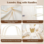 Canvas Laundry Bag 40in x 35in, Thick Cotton Laundry Bag - Image 3