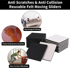 Ezprotekt 5" Square Felt Furniture Movers Sliders - Image 4