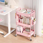 TOOLF 3 Tier Rolling Cart Storage Organizer, Metal Rolling Utility Cart - Image 2