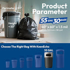 Heavy Duty Contractor Trash Bags 55-60 Gallon, 1.5Mil Extra Thick, Strong Black - Image 6