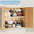 2 Pack Expandable Kitchen Cabinet Shelves Organizer, Heavy Duty Metal Shelving - Image 3