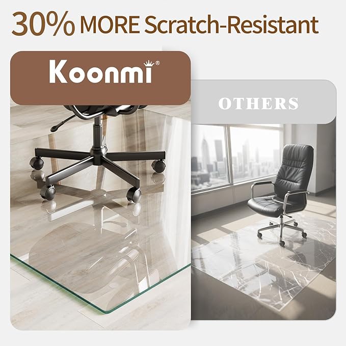 Koonmi Tempered Glass Chair Mat 50"x65" - Image 3