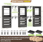 Aheaplus Closet System Set of 3, 138.5" Wood Closet Organizer System Tower - Image 7