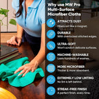 12" x 12" MW Pro Multi-Surface Microfiber Cleaning Cloths | Gray - Image 6