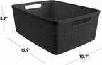 Curver Set of 6 Jute Medium Decorative Plastic Organization and Storage Baskets - Image 3