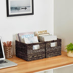 Water Hyacinth Wicker Basket, Decorative Woven Baskets - Image 6