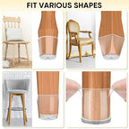 BALEINE 24 Pack Silicone Chair Leg Floor Protectors, Stool Leg Protectors Cap - Image 8