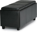 SIMPLIHOME Avalon 42 inch Wide Contemporary Rectangle Storage Ottoman in - Image 11