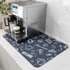 AMOAMI Coffee Mat Hide Stain Rubber Backed Absorbent Dish Drying Mat by AMOAMI