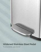 SONGMICS Kitchen Trash Can, 13 Gallon Stainless Steel Garbage Can, - Image 5